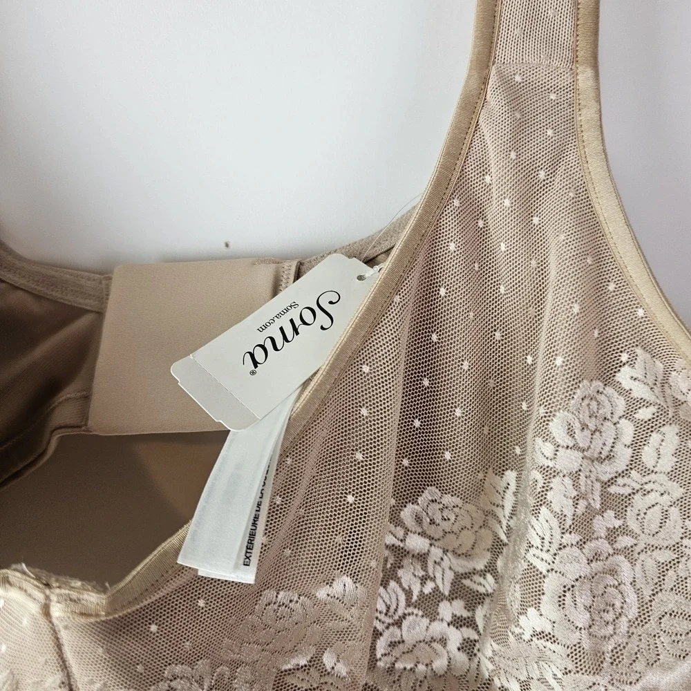 Soma Stunning Support Unlined Minimizer‎ Bra Size 42DDD 42F NWT $60 Soft Tan